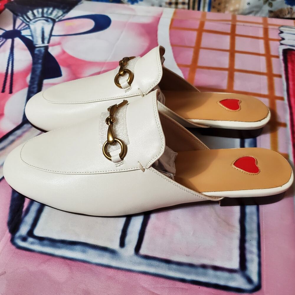Women Mules Leather Slip On Mule Backless Low Heel Loafers Slide Slippers sz 9 - Picture 2 of 12